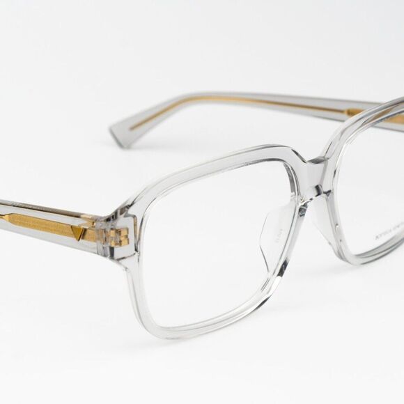 NEW  Bottega Veneta BV1295O 004 Transparent Grey Square Unisex Eyeglasses - Picture 7 of 11